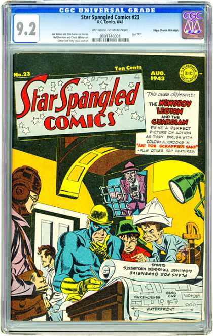 CGC Graded Comics - Star Spangled Comics #23 (CGC) - Star Spangled Comics - The Newsboy Legion And The Guardian - Art For Scrappers Sake - Plans - Green Lamp