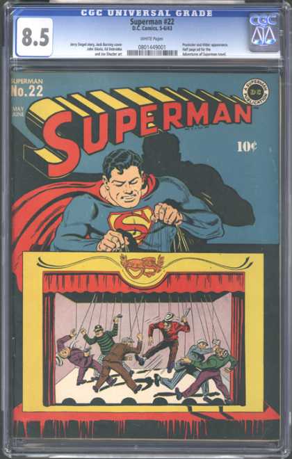 CGC Graded Comics - Superman #22 (CGC) - Superman - Superhero - Marionettes - Puppet Show - Strings