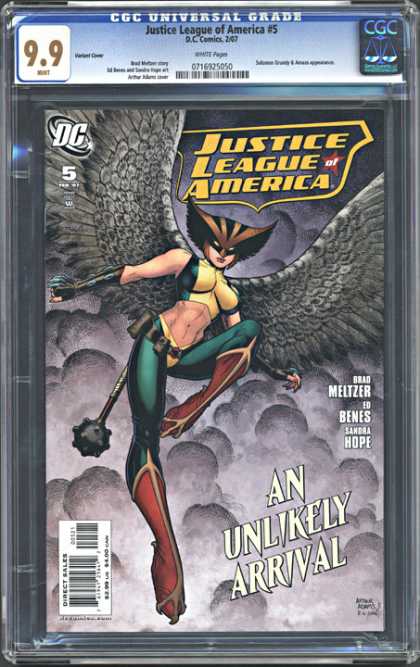 CGC Graded Comics - Justice League of America #5 (CGC) - Cgc Universal Grade - Justice League Of America 5 - An Unlikely Arrival - Meltzer - Benes