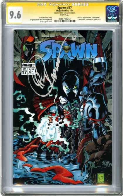 CGC Graded Comics - Spawn #17 (CGC) - Water - Scared - Eye - Monster - Color