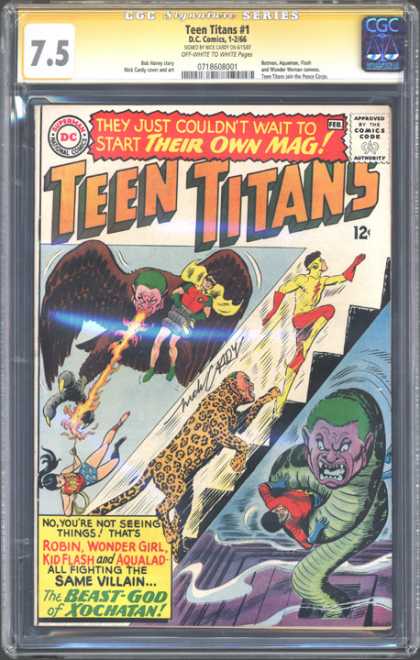 CGC Graded Comics - Teen Titans #1 (CGC) - Robin - Kid Flash - Wonder Girl - Aqualad - Beast-god
