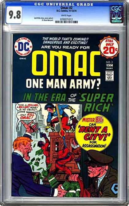 CGC Graded Comics - Omac #2 (CGC) - Omac - Era Of Super Rich - Rent A City - Mister Big - Stealing Money