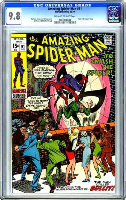 CGC Graded Comics - Amazing Spider-Man #91 (CGC) - December - Spider-man - 15 Cents - Marvel - To Smash The Spider
