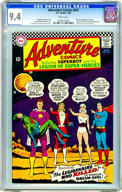CGC Graded Comics - Adventure comics #342 (CGC) - Adventure Comics - Superboy - Legion Of Super-heroes - Star Boy - Dream Girl