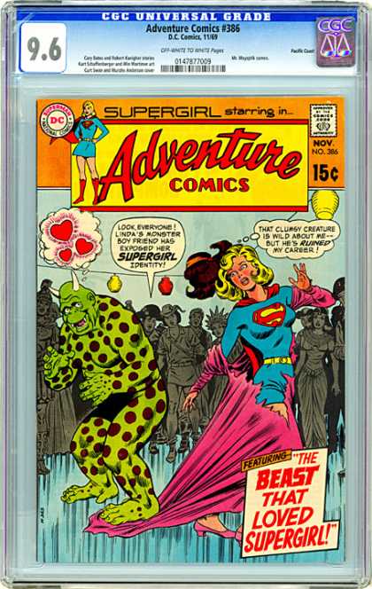 CGC Graded Comics - Adventure Comics #386 (CGC) - Supergirl - Adventure Comics - The Beast That Loved Supergirl - Superheroes - Dc Comics