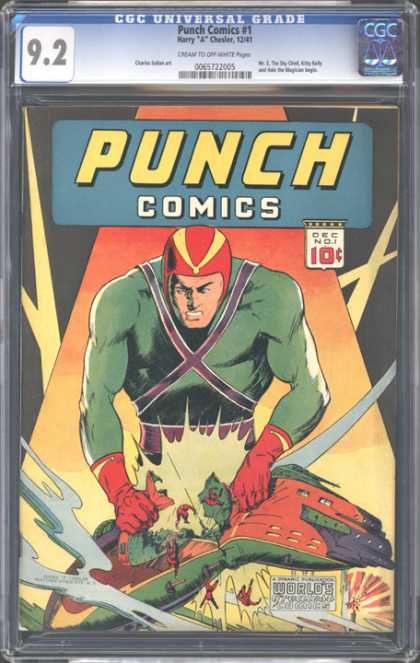 CGC Graded Comics - Punch Comics #1 (CGC) - December - 10 Cents - Helmet - Punch Comics - Giant Man