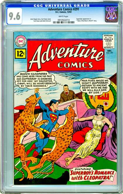 CGC Graded Comics - Adventure Comics #291 (CGC) - Adventure - Cleopatra - Leopards - Superman - Purple Chair