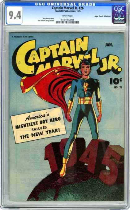 CGC Graded Comics - Captain Marvel Jr. #26 (CGC) - Mightiest - Americas - 1945 - Cape - The New Year