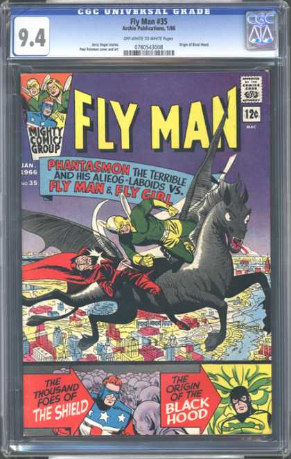 CGC Graded Comics - Fly Man #35 (CGC) - Cgc - Might Comics Group - Fly Man - Phantasmon - Fly Girl