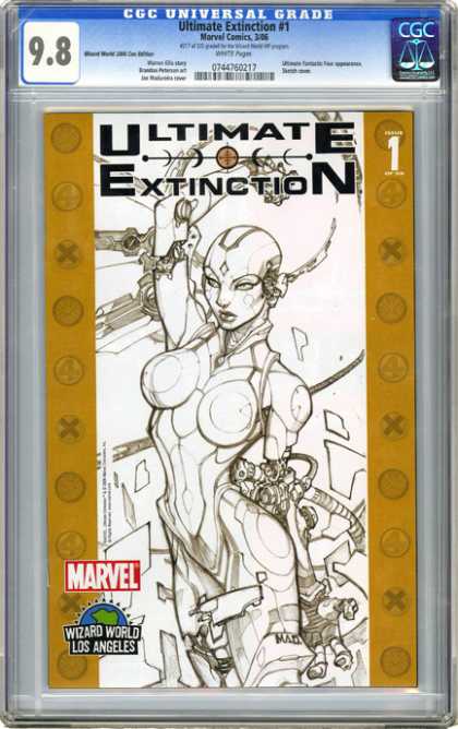 CGC Graded Comics - Ultimate Extinction #1 (CGC) - Ultimate Extinction - Futuristic - Comic Book - Sketch Drawings - Super Hero