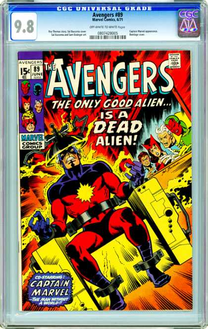 CGC Graded Comics - Avengers #89 (CGC) - Approved By The Comics Code - Marvel Comics Group - Superhero - Captain Marvel - The Only Good Alien Is A Dead Alien