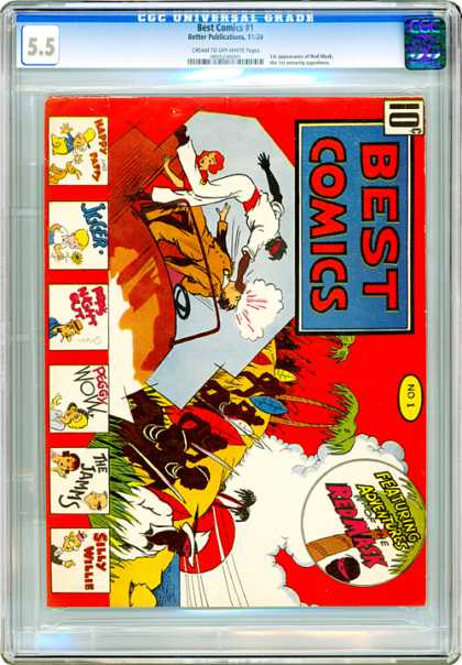 CGC Graded Comics - Best Comics #1 (CGC) - Best Comics - Red Mask - Tree - Fight - Silly Willie