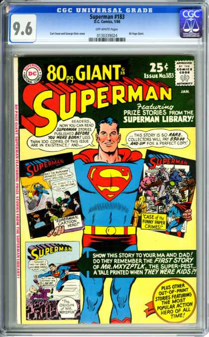 CGC Graded Comics - Superman #183 (CGC) - Man Of Steel - Superhero - Rare - Out Of Print Stories - Funny Paper Crimes