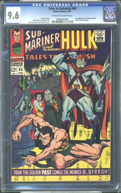 CGC Graded Comics - Tales to Astonish #90 (CGC) - Red Cape - Diamond Chest Strap - Man On Ground - Fist In Air - Purple Ropes