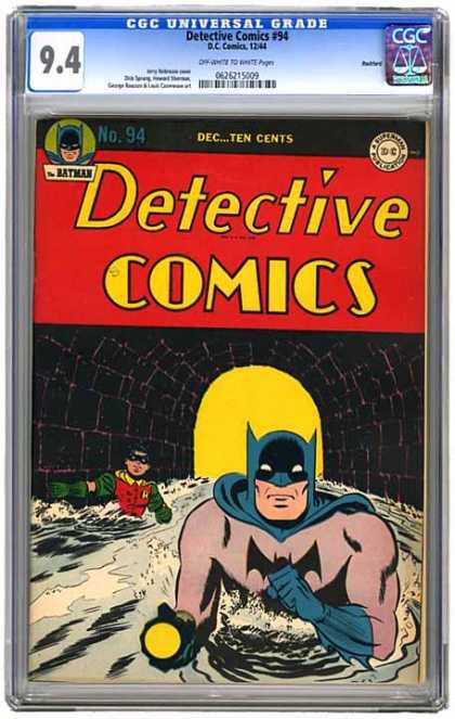 CGC Graded Comics - Detective Comics #94 (CGC) - Detective Comics - No 94 - Batman - Robin - Tunnel