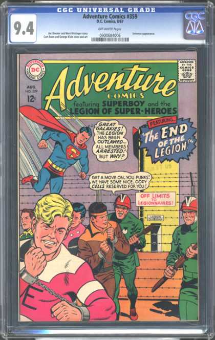 CGC Graded Comics - Adventure Comics #359 (CGC) - Adventure Comics - Superman - Soldiers - Costume - Superhero