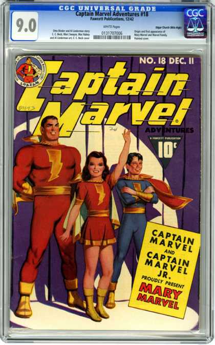 CGC Graded Comics - Captain Marvel Adventures #18 (CGC) - Adventures - Mary Marvel - Lightning - No 18 Dec 11 - Shazam