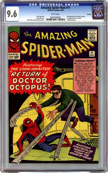 CGC Graded Comics - Amazing Spider-Man #11 (CGC) - Amazing Spider Man - Marvel Comics - Turning Point - Return Of Doctor Octopus - Another Spectacular Smash Hit From The House Of Ideas