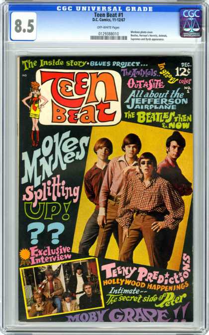 CGC Graded Comics - Teen Beat #1 (CGC) - Teen Beat - Monkees - Outasite - The Jefferson Airplane - The Beatles