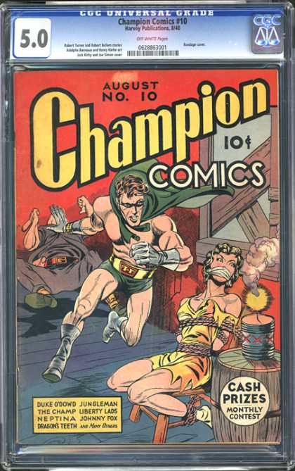 CGC Graded Comics - Champion Comics #10 (CGC) - No 10 - August - 10 Cent - Harvey Publication - Jungleman