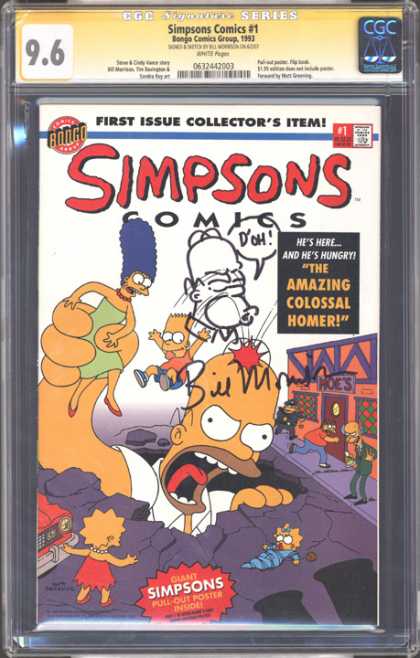 CGC Graded Comics - Simpsons Comics #1 (CGC) - Cgc - Simpsons - Homer - Colossal Homer - Moes