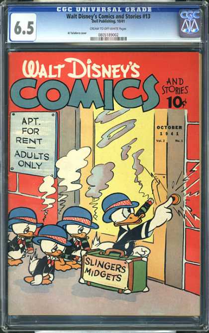 CGC Graded Comics - Walt Disney's Comics and Stories #13 (CGC) - Walt Disney - Ducks - Door Bell - Smoke - Case