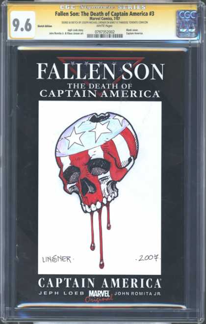 CGC Graded Comics - Fallen Son: The Death of Captain America #3 (CGC) - Skull - Stars And Stripes - Blood - Hole In The Head - Eye Sockets