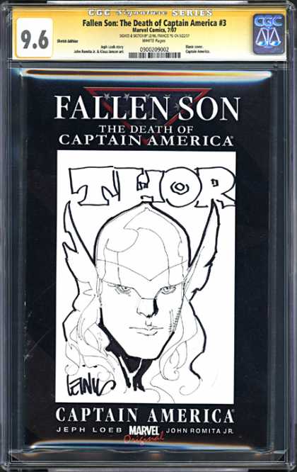 CGC Graded Comics - Fallen Son: The Death of Captain America #3 (CGC) - Fallen Son - Death - Captain America - Thor - Jeph Loeb