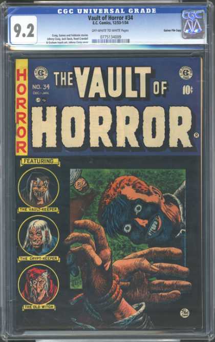 CGC Graded Comics - Vault of Horror #34 (CGC) - Horror - Scary - Fiend - Fright - Face