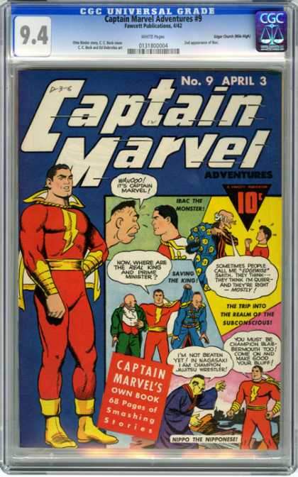 CGC Graded Comics - Captain Marvel Adventures #9 (CGC) - Marvel - Comic - April 3 - No9 - Captain