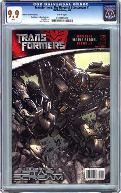 CGC Graded Comics - Transformers: The Reign of Starscream #1 (CGC) - The Reign Or Star Scream - Official Movie Sequel - Issue 1 - Metal Armor - Red Eyes
