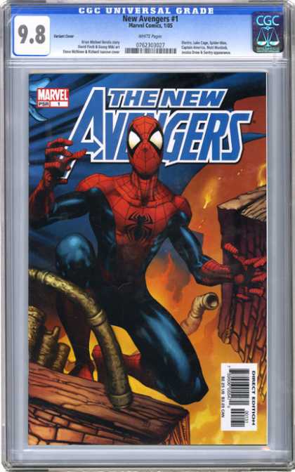 CGC Graded Comics - New Avengers #1 (CGC) - Spiderman - Costume - The New Avengers - Marvel - Direct Edition