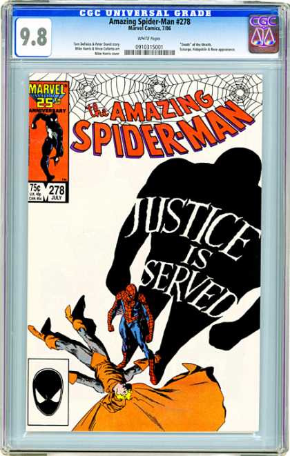CGC Graded Comics - Amazing Spider-Man #278 (CGC) - Spiderman - Marvel 25th Anniversary - Justice Is Served - The Hobgoblin - Shadow