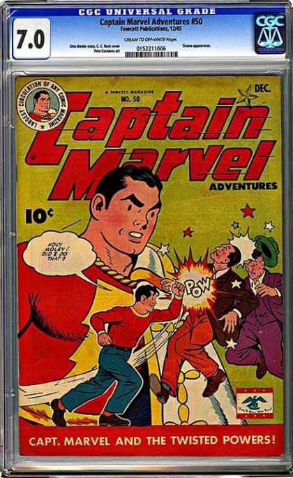 CGC Graded Comics - Captain Marvel Adventures #50 (CGC) - Twisted Powers - Number 50 - Criminals - Fawcett - December