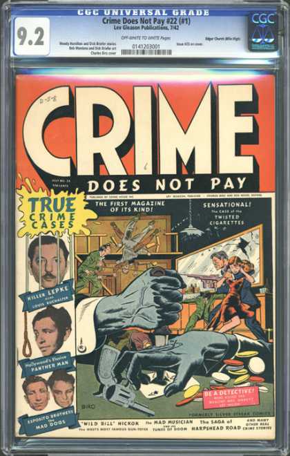 CGC Graded Comics - Crime Does Not Pay #22 (#1) (CGC) - Cgc Hologram - Chips - Cards - Gun - Hostage