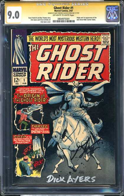 CGC Graded Comics - Ghost Rider #1 (CGC) - The Ghost Rider - Marvel - The Origin Of The Ghost Rider - Dick Ayers - Horse