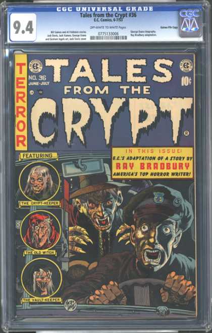 CGC Graded Comics - Tales from the Crypt #36 (CGC) - Hell Night - Vampires Strike Again - Witches Tale - Midnight Zombies - Last Taxi Ride Alive