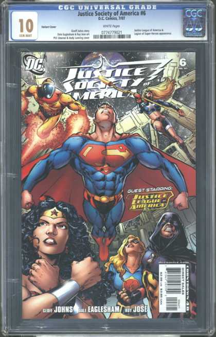 CGC Graded Comics - Justice Society of America #6 (CGC) - Justice League - Wonder Woman - Superman - Space - Dc Comics