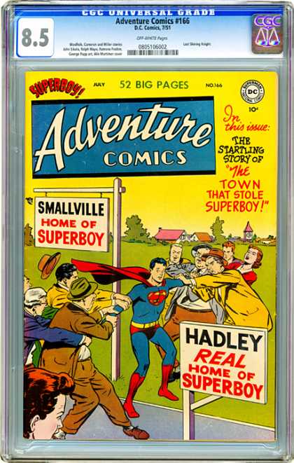 CGC Graded Comics - Adventure Comics #166 (CGC) - Adventure Comics 166 - Home Of Superboy - Smallville - Hadley - The Town That Stole Superboy