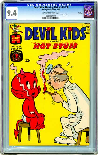 CGC Graded Comics - Devil Kids Starring Hot Stuff #24 (CGC) - Hot Stuff - Doctor - Burning Tongue Depressor - Harvey Comics - Stools