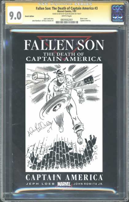 CGC Graded Comics - Fallen Son: The Death of Captain America #3 (CGC) - Fallen Son - Captain America - Shield - Knife - Jeph Loeb