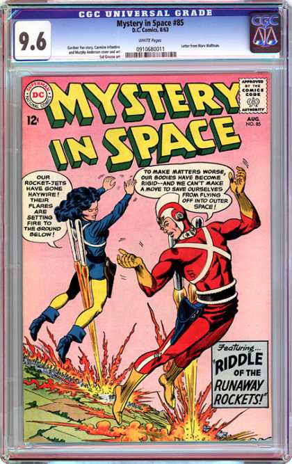CGC Graded Comics - Mystery in Space #85 (CGC) - Mystery In Space - Runaway Rockets - Riddle - Rocket Jets - Fire In Ground