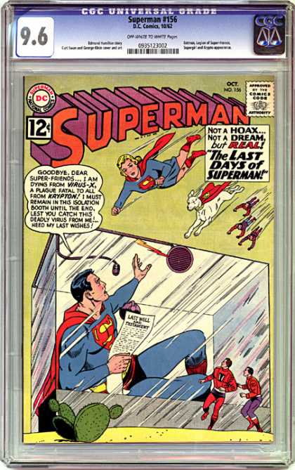 CGC Graded Comics - Superman #156 (CGC) - Boxed - Glass Walls - Helping Heros - Death Chamber - Sickness