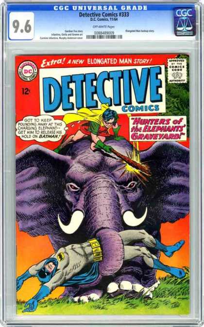 CGC Graded Comics - Detective Comics #333 (CGC) - Elephant - Batman - Robin - Hunters Of The Elephants Graveyard - Tusks