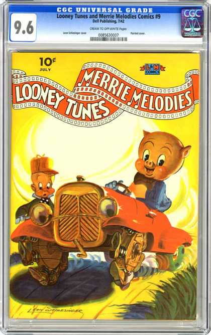 CGC Graded Comics - Looney Tunes and Merrie Melodies Comics #9 (CGC) - Merrie Melodies - Looney Tunes - July - Car - Dell Publishing