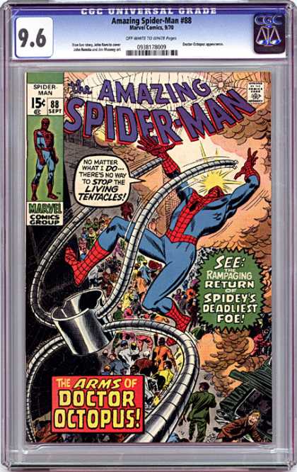 CGC Graded Comics - Amazing Spider-Man #88 (CGC) - September - Marvel - 15 Cents - Living Tentacles - Spiderweb