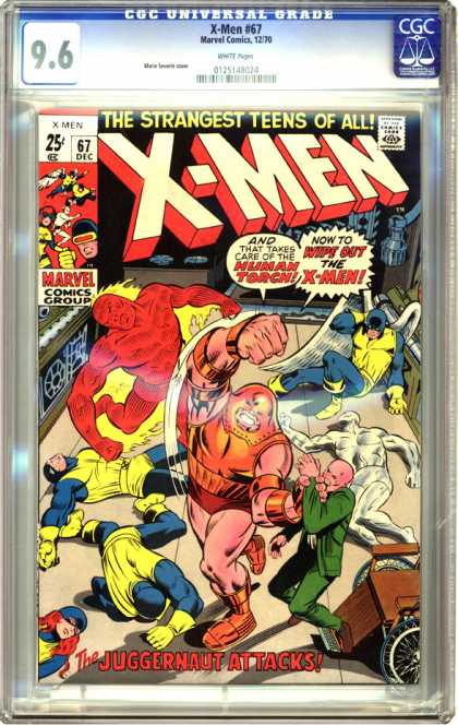 CGC Graded Comics - X-Men #67 (CGC) - X-men - Human Torch - Marvel - Silver Surfer - Hawk Man