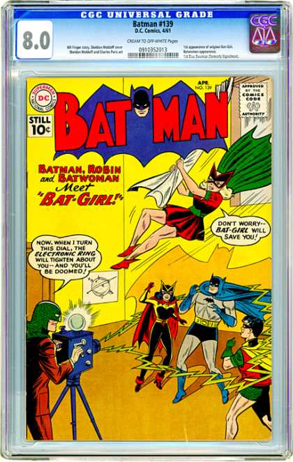 CGC Graded Comics - Batman #139 (CGC) - Flying Girl - Batman - Camera - Action - Lightning