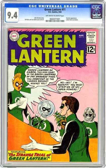 CGC Graded Comics - Green Lantern #11 (CGC) - Green Lantern - Superman National Comics - Approved By The Comics Code - Featuring - Alien