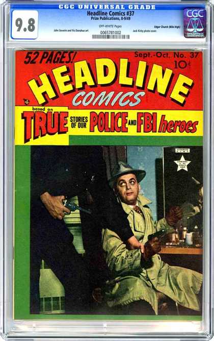 CGC Graded Comics - Headline Comics #37 (CGC) - True - Police - Fbi Heros - Guns - Detective